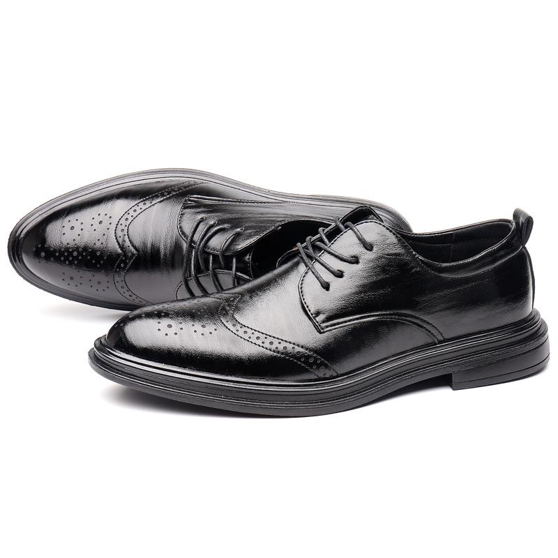 New men's casual thick-soled soft-soled soft-faced leather shoes, formal wear, business work performance, wedding fashion versatile men's shoes
