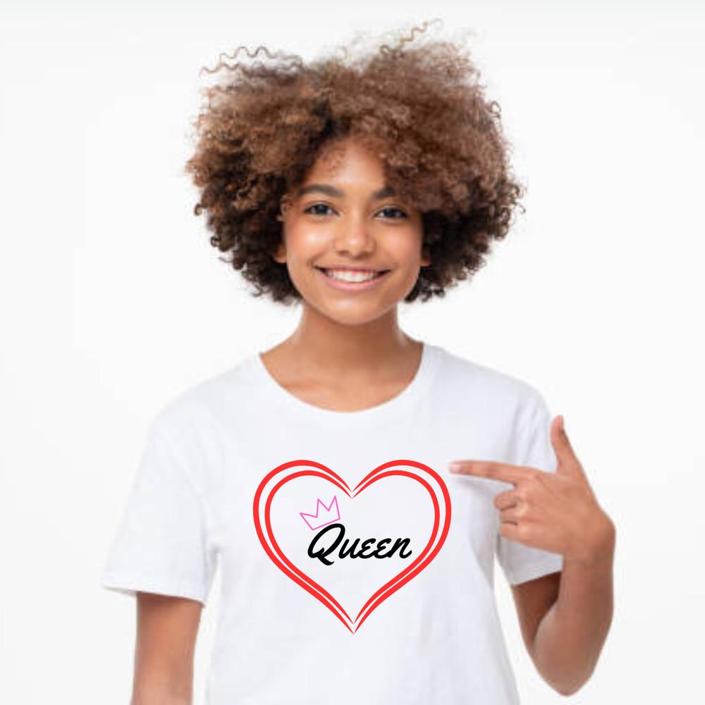 Queen Tshirt for Women,Royal Crown Graphic Tee Birthday Gift & Special Occasion