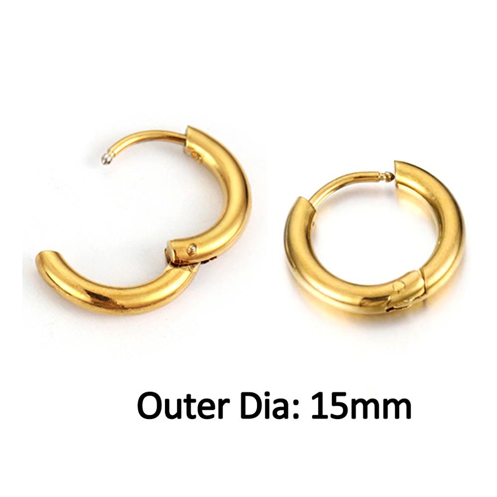 10 Stück Edelstahl Dickdraht Creolen Ohrringe Damen Herren Punk Hiphop Huggie Piercing Schmuckherstellung DIY Goldfarbe Accessoire