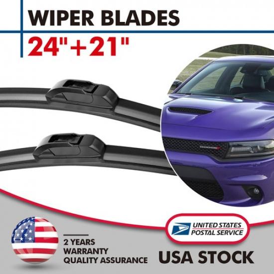 24  & 21  Bracketless Windshield Wiper Blades Set Genuine Quality Equipment