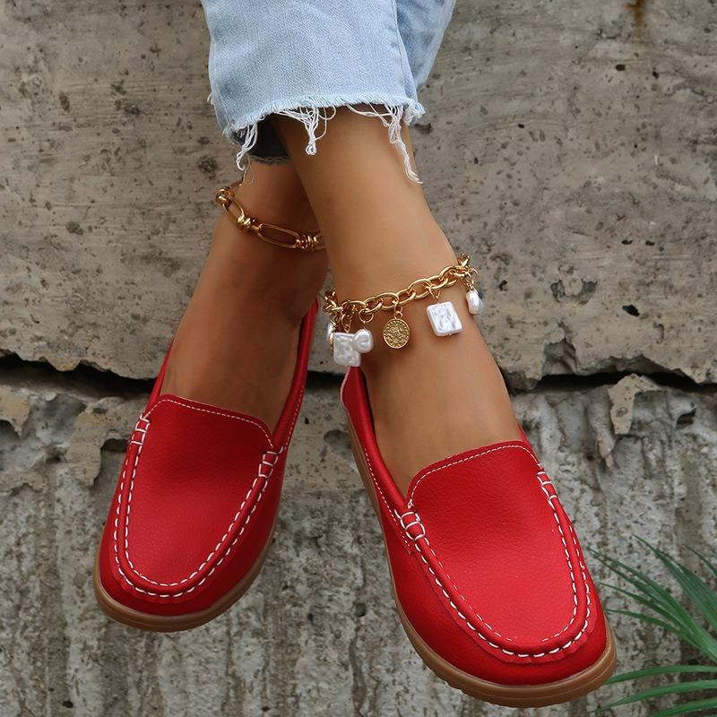 Women's Spring and Summer New Single Shoes Women's Flat Round Toe Mother Shoes Casual Doudou Shoes