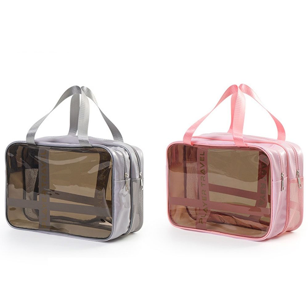 

Wet-dry Separation Travel Wash Bag Clear Toiletry Storage Bag Handbag Women Cosmetic Bag Travel серый