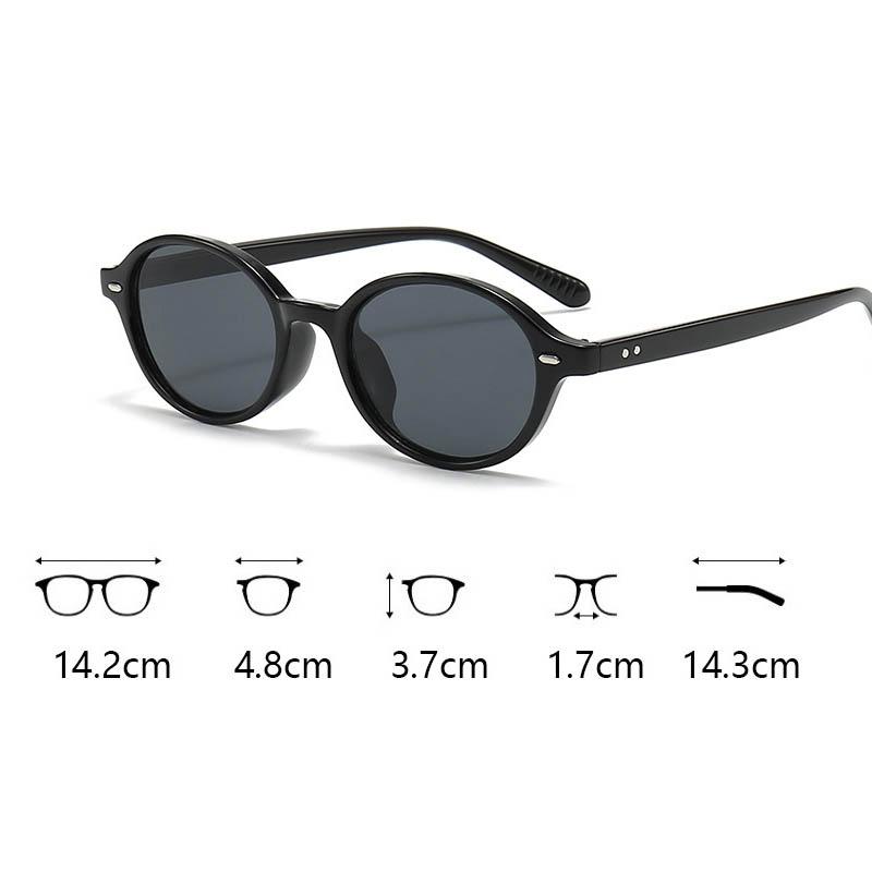 Fashion Ladies Vintage Small Oval Frame Sunglasses Anti-UV Retro Women Men Sun Shade Glasses Ins New Style Outdoor Travel Goggles