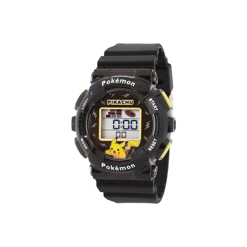 Sun Flame J-AXIS Pikachu Digital Watch with EL Backlight, Calendar, Stopwatch, Alarm, Unisex Kids, Black