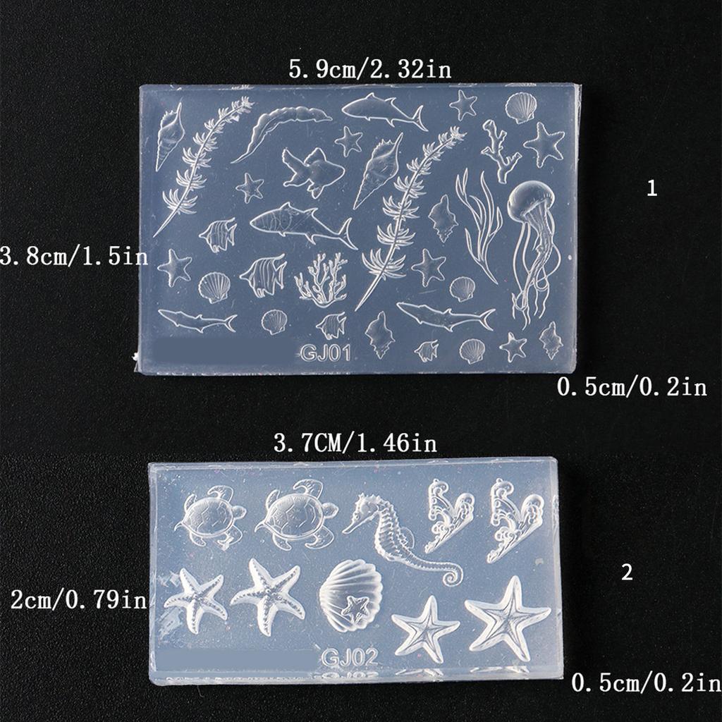 Silikon Nageldekorationsformen Meeresserie Kleine Accessoires Bastelformen Geeignet für Schönheitsbegeisterte Geschenk