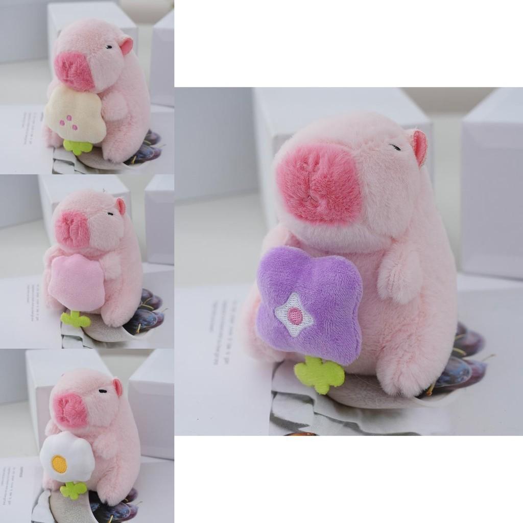 Cute Novelty Capybara Keychain Soft Pp Cotton Stuffed Animal Plush Doll