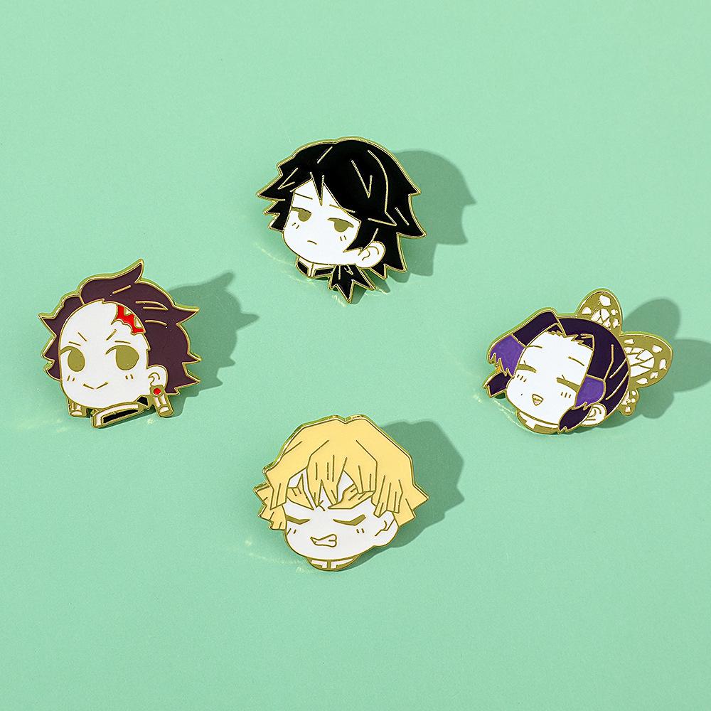 Ghost Annihilation Blade Q Edition Commemorative Metal Badge Anime Character Peripheral Butterfly Shinotan Jiro Brooch