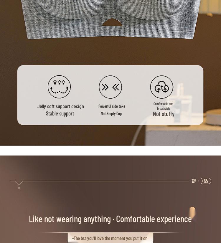 Women's Seamless Wire-Free Bra with Side Support & Anti-Sagging Design