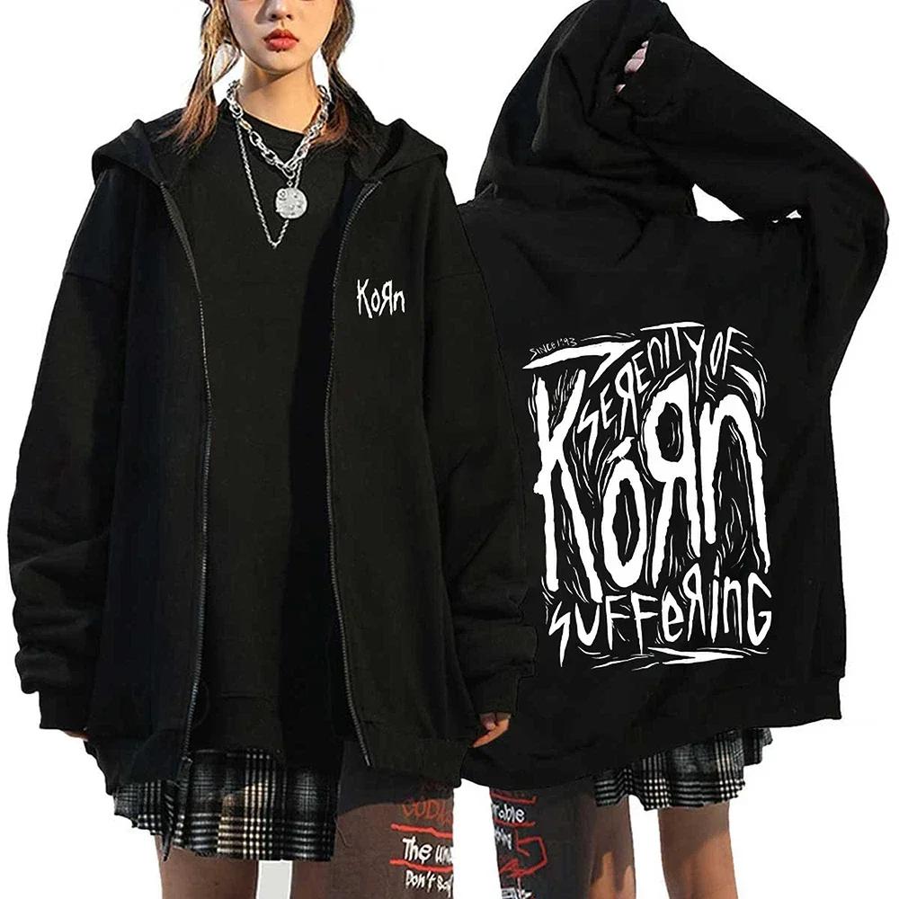 

Худі Korn Rock WORLD TOUR на блискавці, світшоти Korn Rock Metal, куртки на блискавці, флісові оверсайз куртки, пальта, хіп-хоп вуличний одяг 3XL
