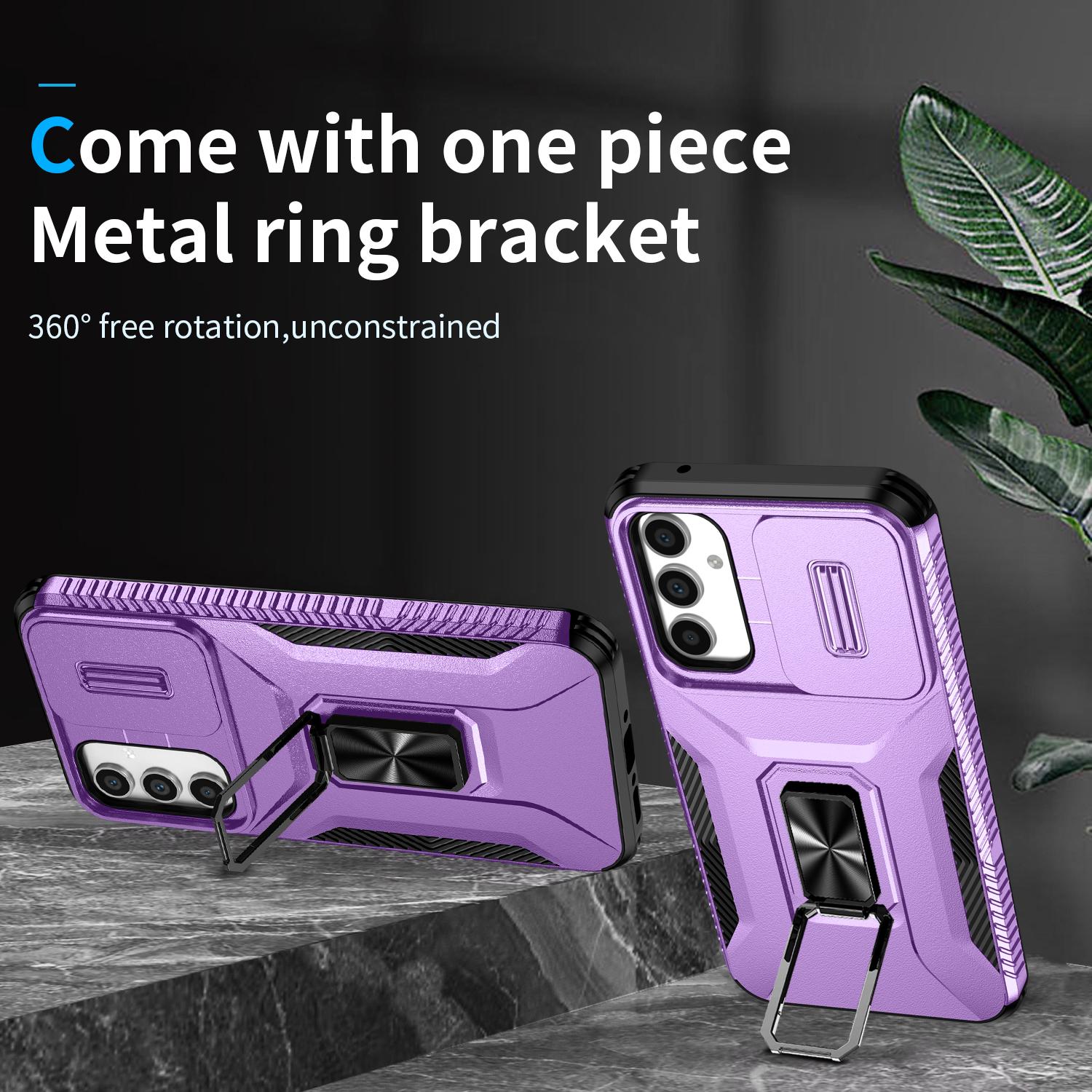 

For Samsung Galaxy A34 5G Case Dual Layer PC+TPU Phone Cover with Kickstand Purple