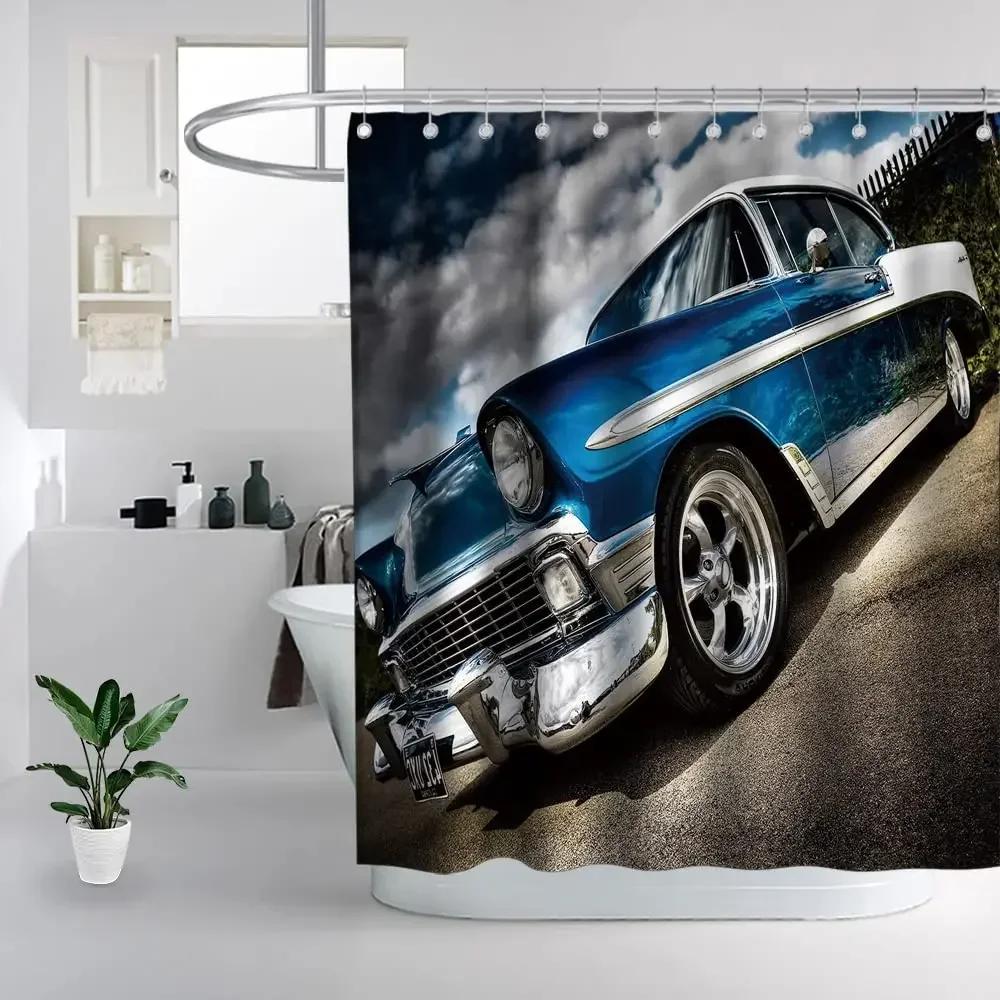 Tessuto per Auto Tenda da Doccia per Bagno Tende da Doccia per Auto Sportive Tenda da Doccia Fresca per Auto da Corsa ad Alta Velocità, Impermeabile