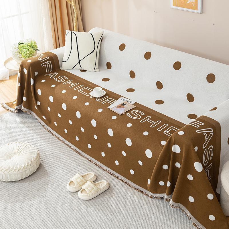 Farbige Kreise Chenille Sofabezüge Stoff Sofadecke Bezug Vollbezug Universal Couch Handtuchbezug Staubdichtes Sofakissen