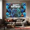 2D Neon Game Controller Photography Background Cloth for Kids Birthday