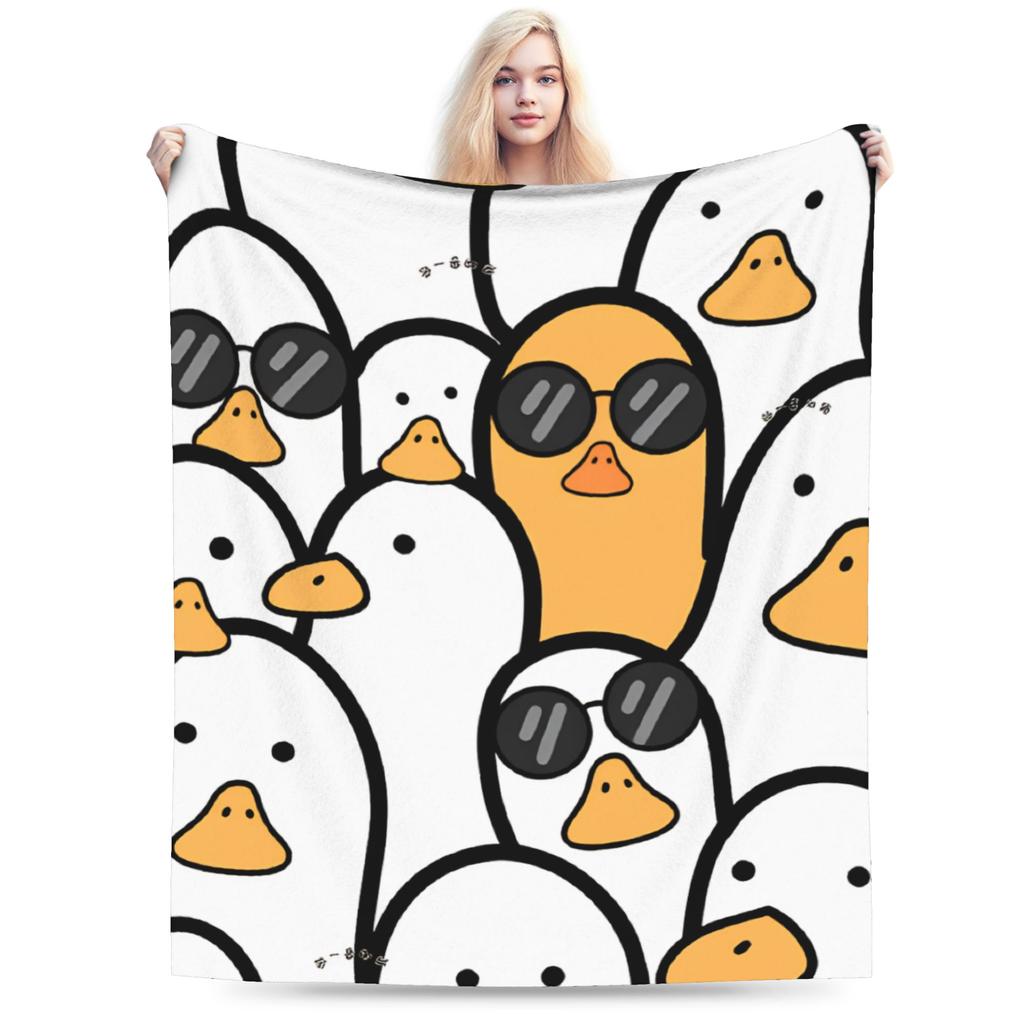 Cute Cartoon Duck Blanket Super Soft Fashion Plush Throw Blanket For Children Couch Bed Flannel Bedspread Bed Cover