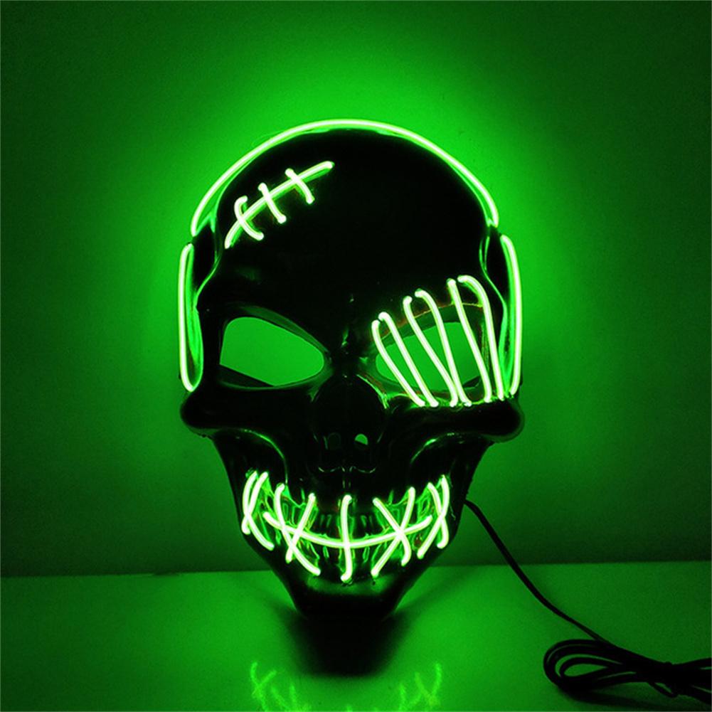 LED Masque Halloween, Efayant LED Masque Visage, La Purge Masque Lumineux 3 Modes d'éclairage, Halloween Masque LED Pour les Carnavals, les Bals Masqués et les Soirées Costumées de Cosplay - Bleu | Rakuten