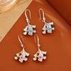 Synthetic Rhinestone Ginkgo Ear Pendant Double-layer Sweet Earrings Jewelry Ginkgo Earrings  Party