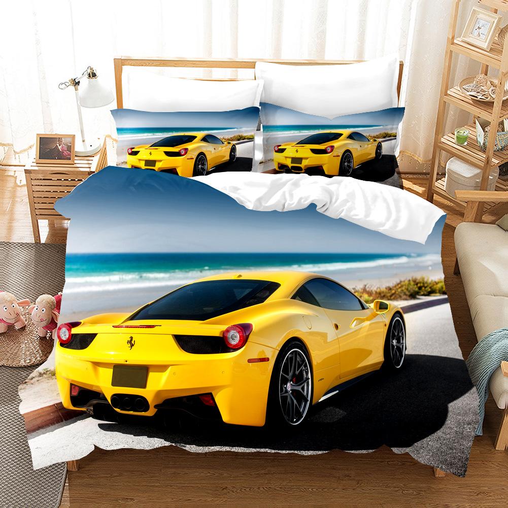 Sports Car Duvet Cover Sets Race Car Bedding Sets With Pillowcases For Teenagers Kids Boys Cool Bedroom Decor