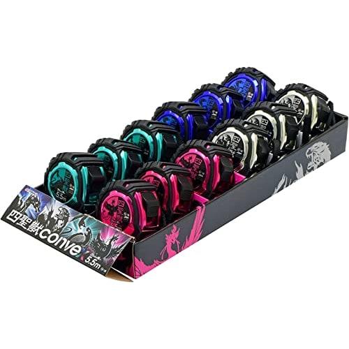 Takagi Four Sacred Beasts Convex Divider with Mag, Double Lock, 25mm Wide X 5.5m, JIS Class 1, Double-Sided Graduations, Drop Prevention, Random Color