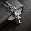 Hot Silvery Geometric Angel Cat Pendant Necklace Unisex Unique Trendy Retro Versatile New Gothic Jewelry Gift