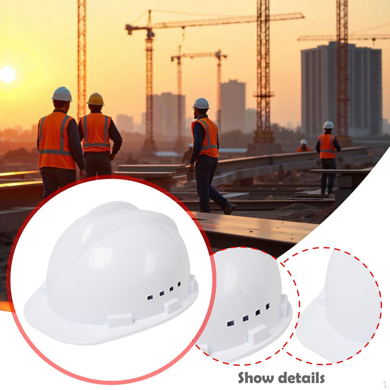 

Hard Hat Anti Smash Vented Construction Helmet for Steeplejack Labor Outdoor білий