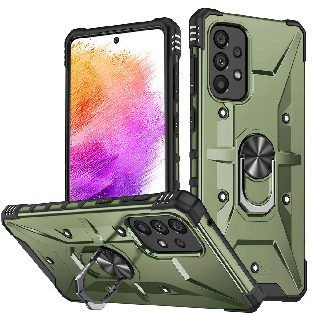 Obrót o 360° magnetyczny metalowy stojak na telefon etui na Samsung Galaxy S24 S23 S22 S21 A73 A54 A53 A52S A34 A33 A32 odporny na wstrząsy pokrowiec pancerny
