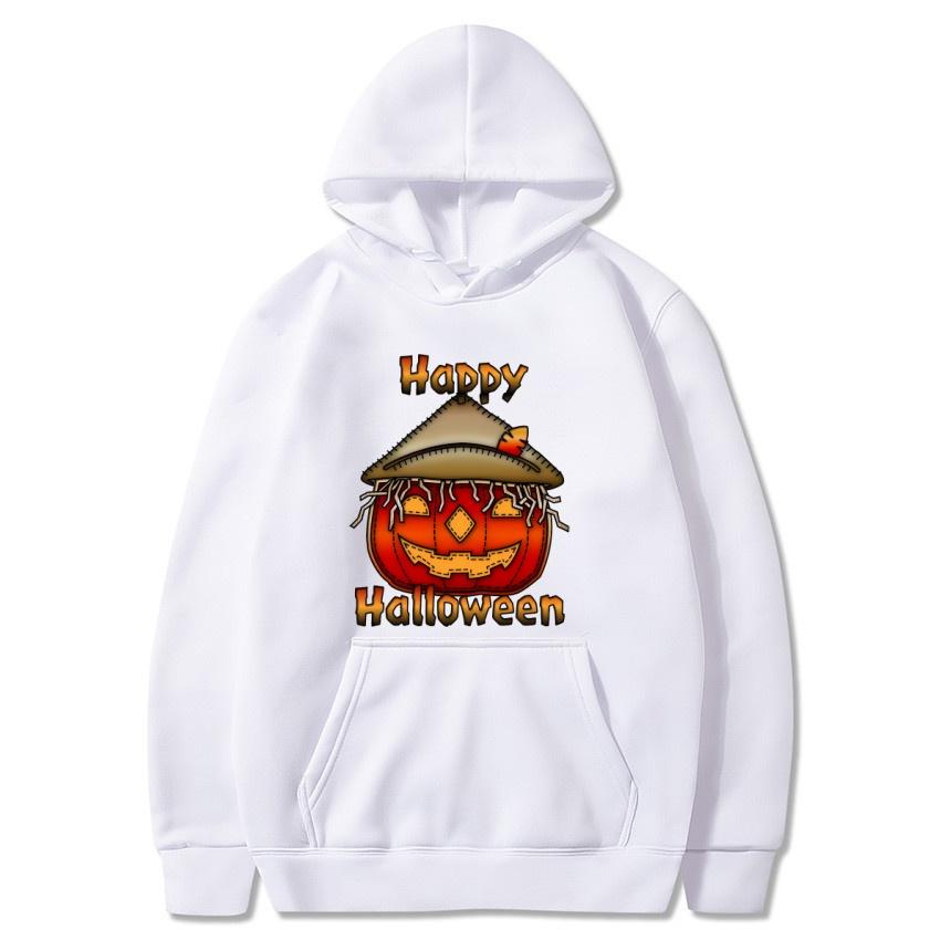 Halloween Autumn Winter Happy Halloween Printed Hoodie Men's Fashion Warm Sweatshirt Casual Street Wear Warm Hoodie