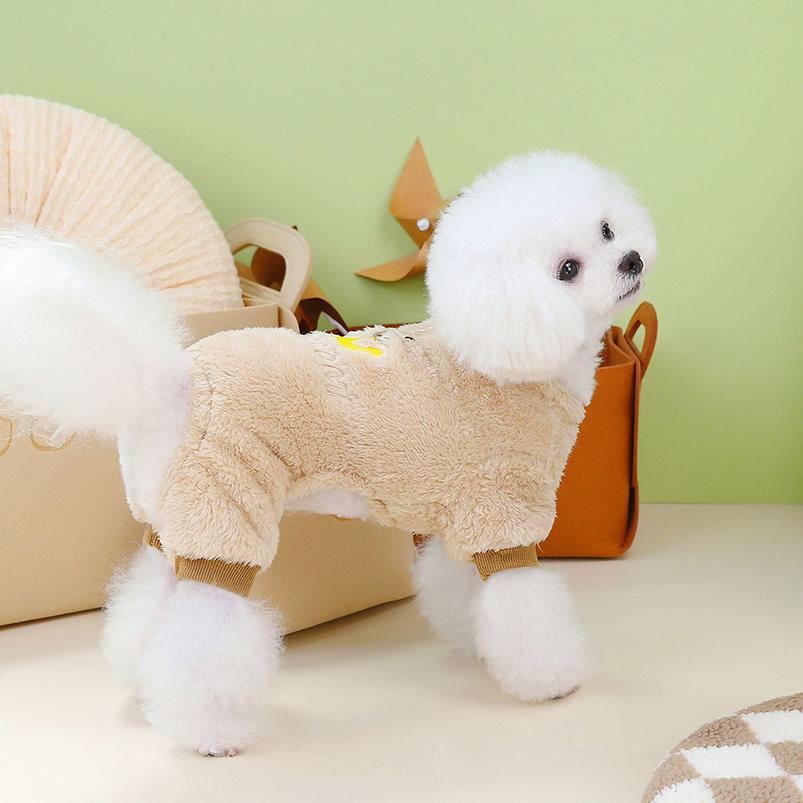 Warm Fleece Pet Overalls Suitable For Small Dogs Cats Jumpsuit Puppy Clothes French Bulldog Chihuahua Pajamas Poodle Outfits Pet Supplies Decor