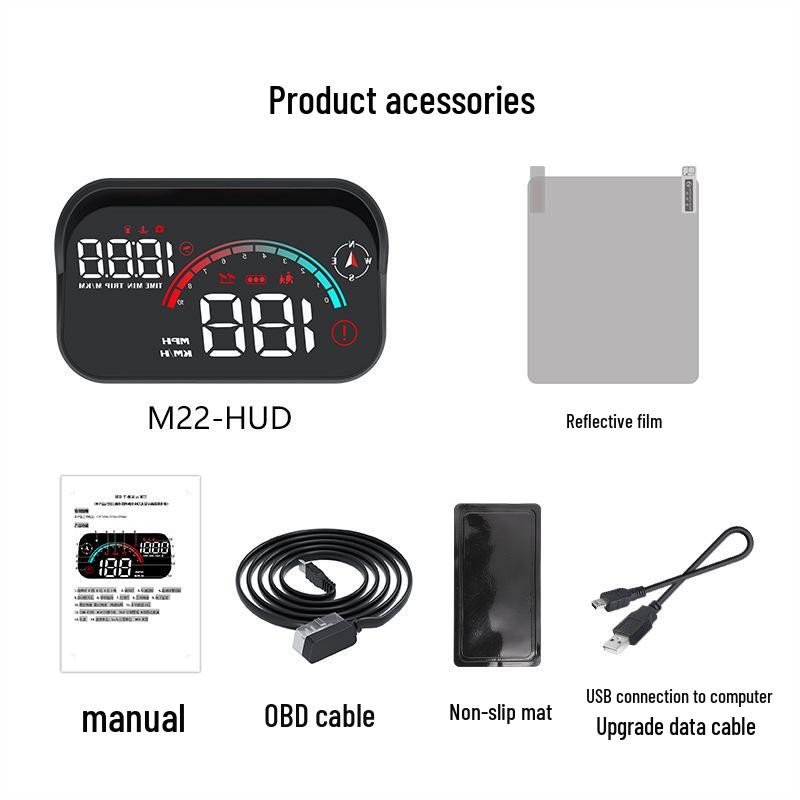 Multifunctional Car HUD with GPS, OBD Speed Display & Voice Alerts