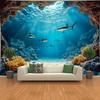 Oceanic Serenity Wall Tapestry For Living Room Decor, Featuring A Stunning Underwater Scene With Graceful Sharks Swimming
