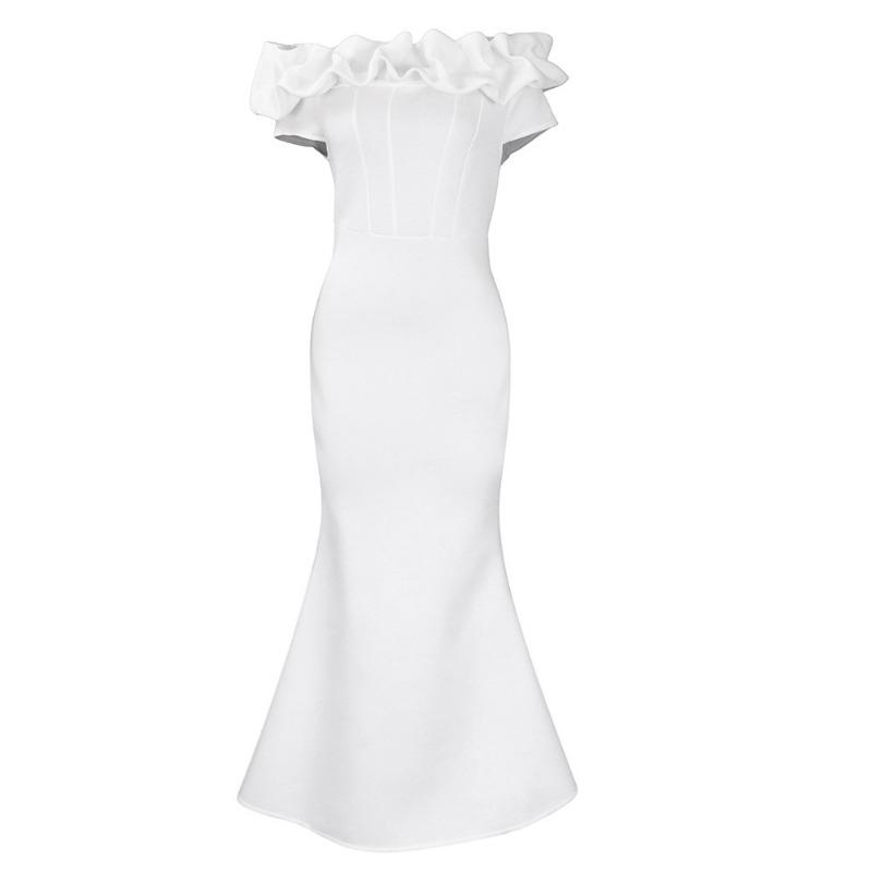 Women's clothing summer one-word collar sexy fishtail dress dress dress