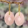 Elegant Pink Crystal Pendant Earrings: European & American Style, Light Luxury with Natural Stone Drops
