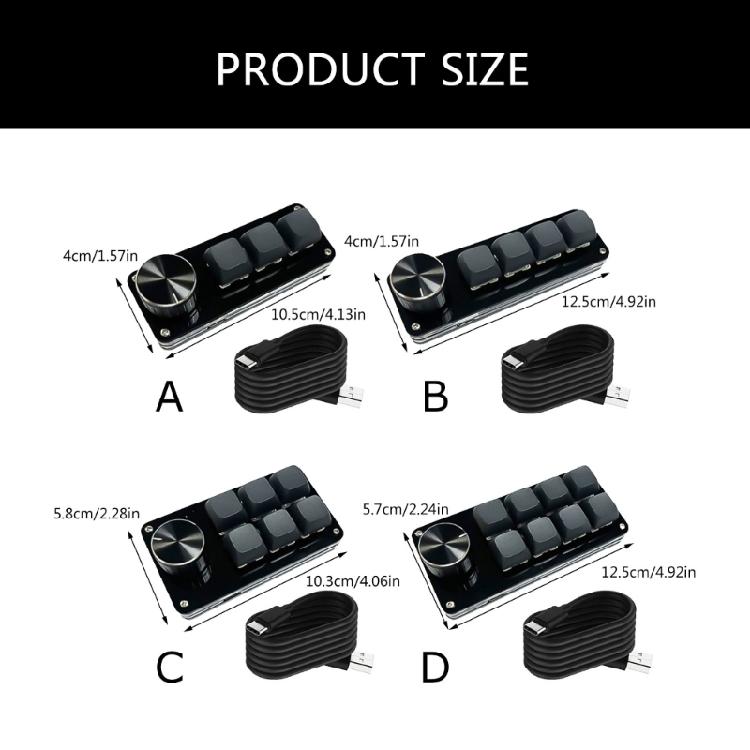 Efficient 3Key/4Key/6Key/8Key Programmable Keypad with Unique Knob, Mechanical Gaming Accessory for Streamlined Operate
