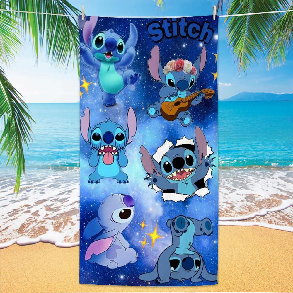 American Cartoon Figure Print Thick Microfiber Beach Towel Quick Dry Bath Blanket For Kids