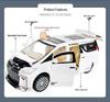 Alphard Model Six-Door Toy MPV: Children's Inertial Music Car & Luxury Baby Car Ornament