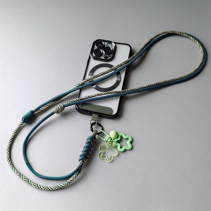 Braided Phone Lanyard Long Crossbody Shoulder Strap Adjustable Outdoor Sports Mountaineering Rope Anti Loss Neck Phone Strap