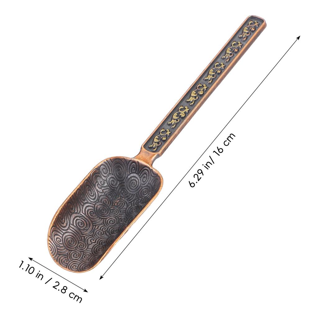 Well Balanced Copper Zinc Tea Scoop Vintage Royal Aesthetic for Tea Ceremony Loose Leaf Scooping Coffee Beans Measuring Spoon