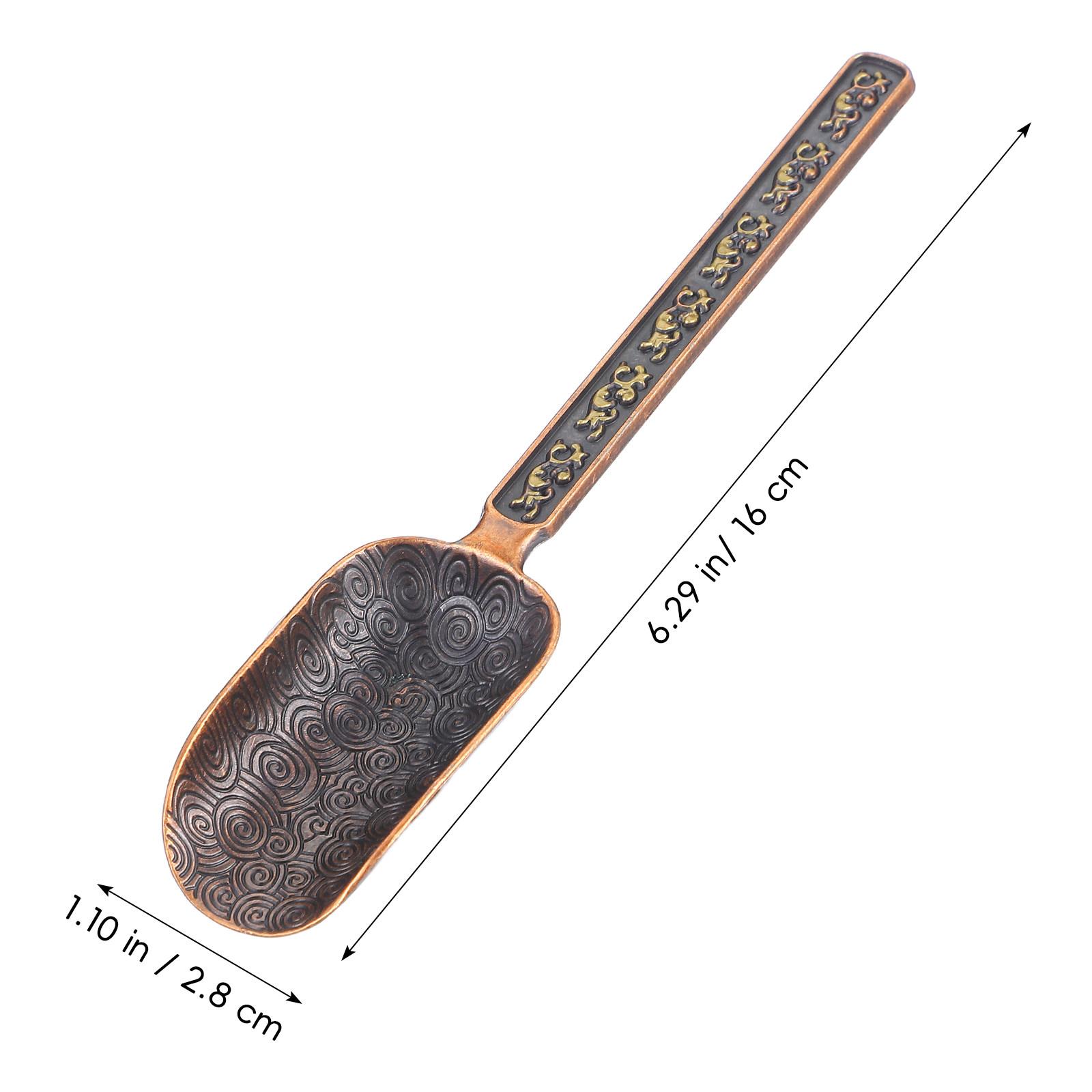 

Well Balanced Copper Zinc Tea Scoop Vintage Royal Aesthetic for Tea Ceremony Loose Leaf Scooping Coffee Beans Measuring Spoon світло-коричневого кольору
