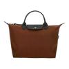 Le Pliage Energy Design de Bloco de Cor com Logo Bolsa de Nylon Formato de Dumpling Bolsa de Ombro Transversal Tote Pequenas Bolsas Femininas Marrom Chocolate Preto 1512HSR203