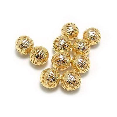 Exquisit 50 buc. Mărgele goale din metal manual auriu argint placat cu bricolaj 6-10 mm Accesorii pentru bijuterii Accesorii manuale