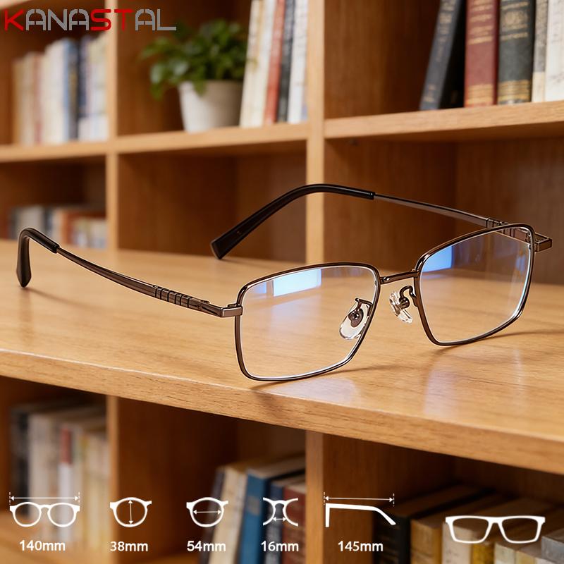 Men Pure Titanium Business Eyeglasses Frame Anti Radiation Lenses Women Square Glasses Prescription Myopia Reading Eyewear Frame