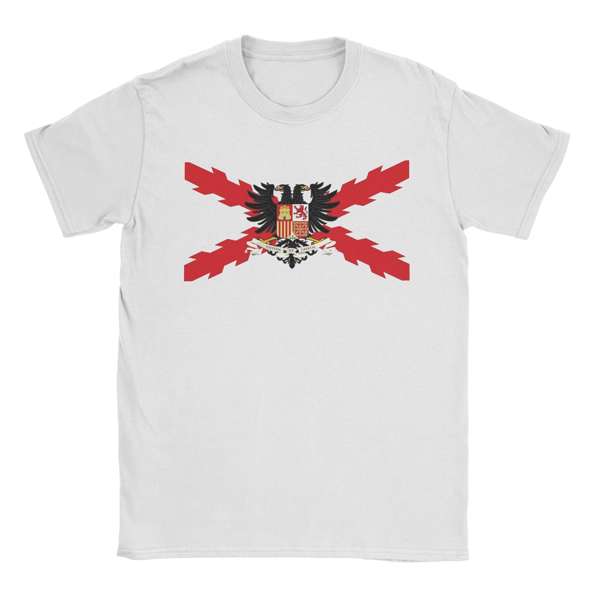 

Cross of Santiago T-Shirt Men Cotton Tops Shirts Casual Burgundy Cross Crewneck Short Sleeve 4XL