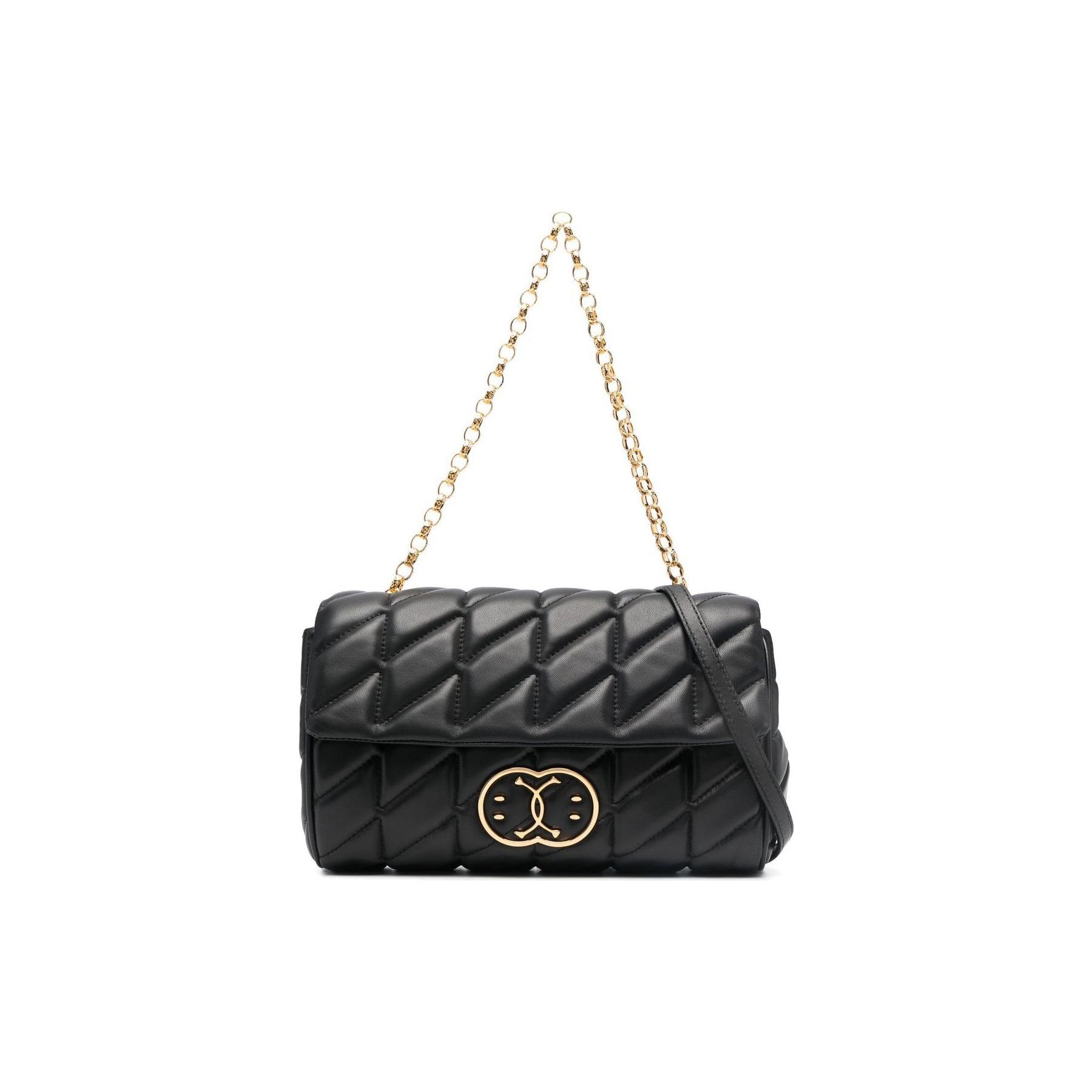 

Moschino Smiley Face Pattern Chain Strap Calfskin Tote Shoulder Bag Women bags Black A744280021555 Basic Set (Bag+Dust Bag)