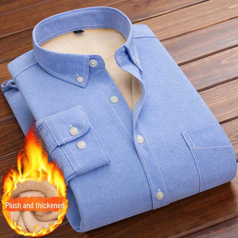 Cămașă de catifea cu mânecă lungă pentru bărbați, trend urban - Călduroasă, croială largă, business casual