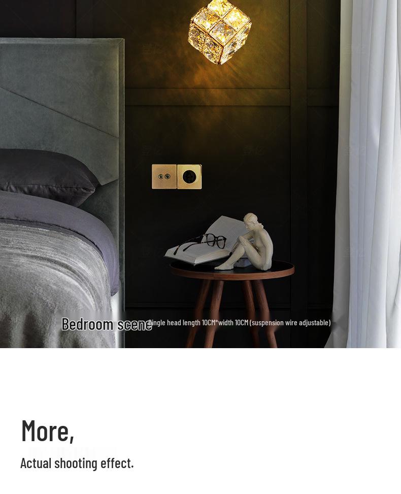 Modern Minimalist Crystal Pendant Light for Bedroom, Study, Bar, or Staircase
