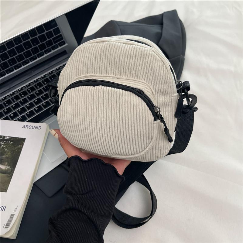 Autumn Simple Small Square Shoulder Bag for Women Versatile Ladies Corduroy Crossbody Bag Casual Lightweight Female Phe Clutch