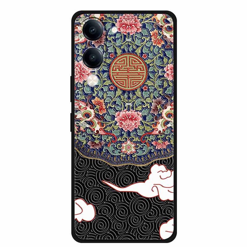 For Vivo Y29S Y29T Y19s GT 3D Cover Soft TPU Silicone Phone Case Funda Y 29S 29T 19s GT 5G Embossed Flower Blossoms Relief Para
