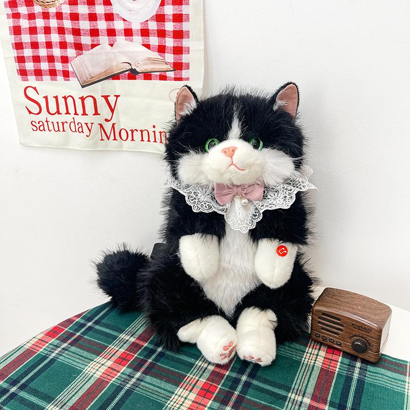 1Pcs Lolita Cartoon Personality Backpack With Sound Women Cat Plush Doll Small Capacity Daypack Cute Realistic Ragdoll Backpack