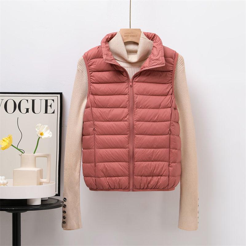 

2022 Легкий жилет з білого качиного пуху – Безрукавка для осені та зими 4XL рожевий