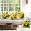 Warm Yellow Flower Pillowcase Printed Polyester 40/45/50Cm Throw Pillowcover Decorative Sofa Cushion Pillowslip Home Decor
