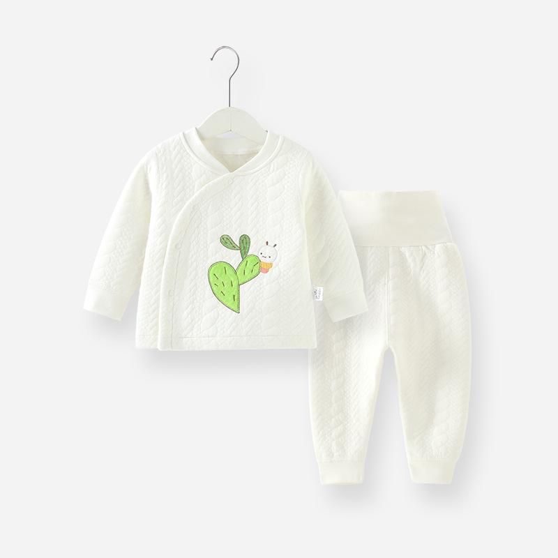 Unisex Baby Quilted Cotton Clothing Set for Spring, Autumn, Winter - Thick, Warm, Temperature Locking